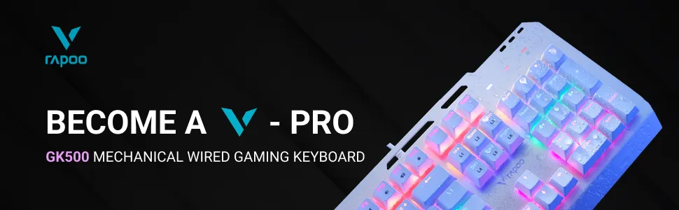 Rapoo GK500 Mechanical Gaming Keyboard Red Switches (White) overview 2