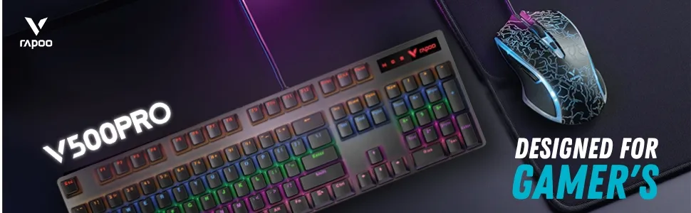 Rapoo V500 Pro Full Size RGB Mechanical Gaming Keyboard (Black) overview 5