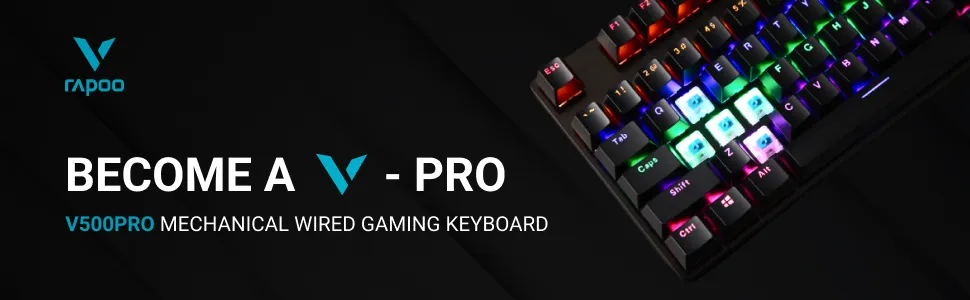 Rapoo V500 Pro Mechanical Gaming Keyboard (Black) overview 2