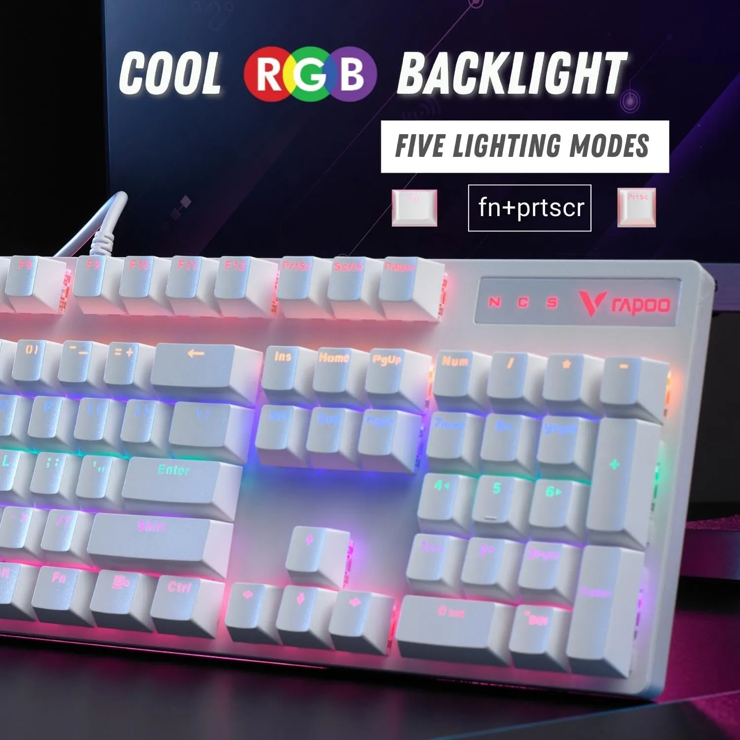 Rapoo V500PRO Mechanical Gaming Keyboard (White) overview 1