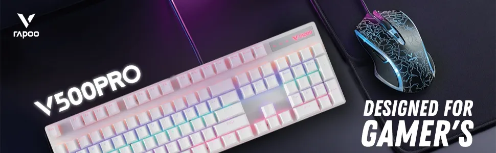 Rapoo V500PRO Mechanical Gaming Keyboard (White) overview 5