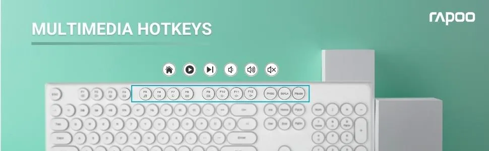 Rapoo X260 Wireless Keyboard and Mouse Combo set 2.4 Ghz with Type Writer Key overview 3