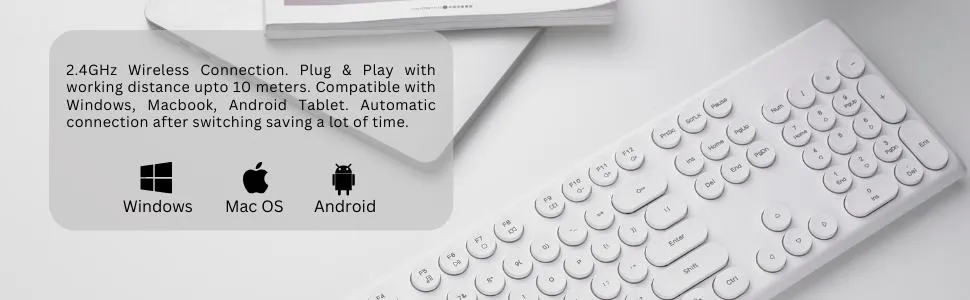 Rapoo X260 Wireless Keyboard and Mouse Combo set 2.4 Ghz with Type Writer Key overview 4