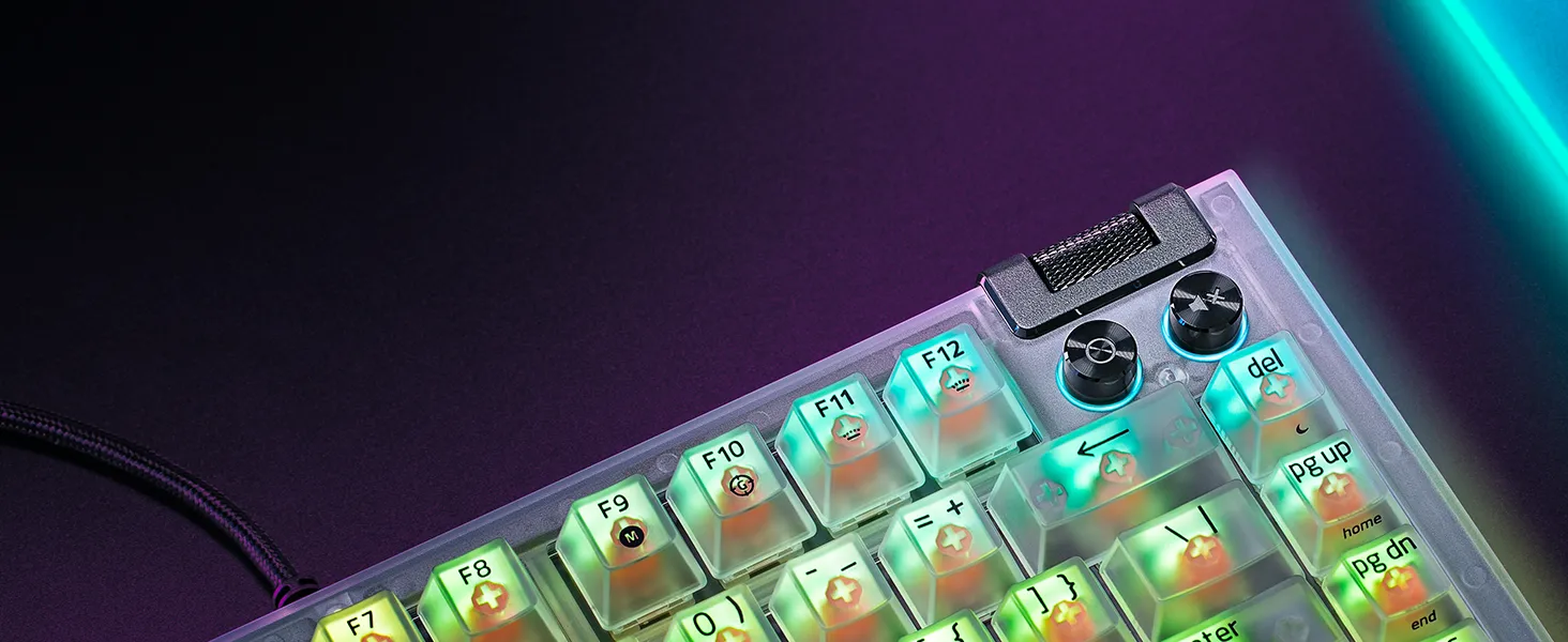 Razer BlackWidow V4 75% Hot-swap Enabled Mechanical Gaming Keyboard (Phantom White) overview 4
