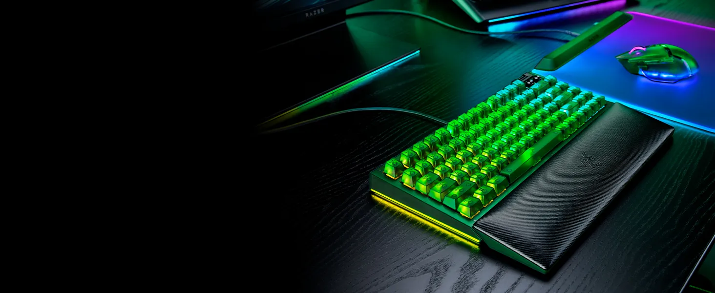 Razer BlackWidow V4 75% Mechanical Gaming Keyboard (Phantom Green) overview 3