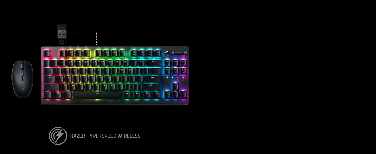Razer DeathStalker V2 Pro TKL Wireless Gaming Keyboard Linear Red overview 2