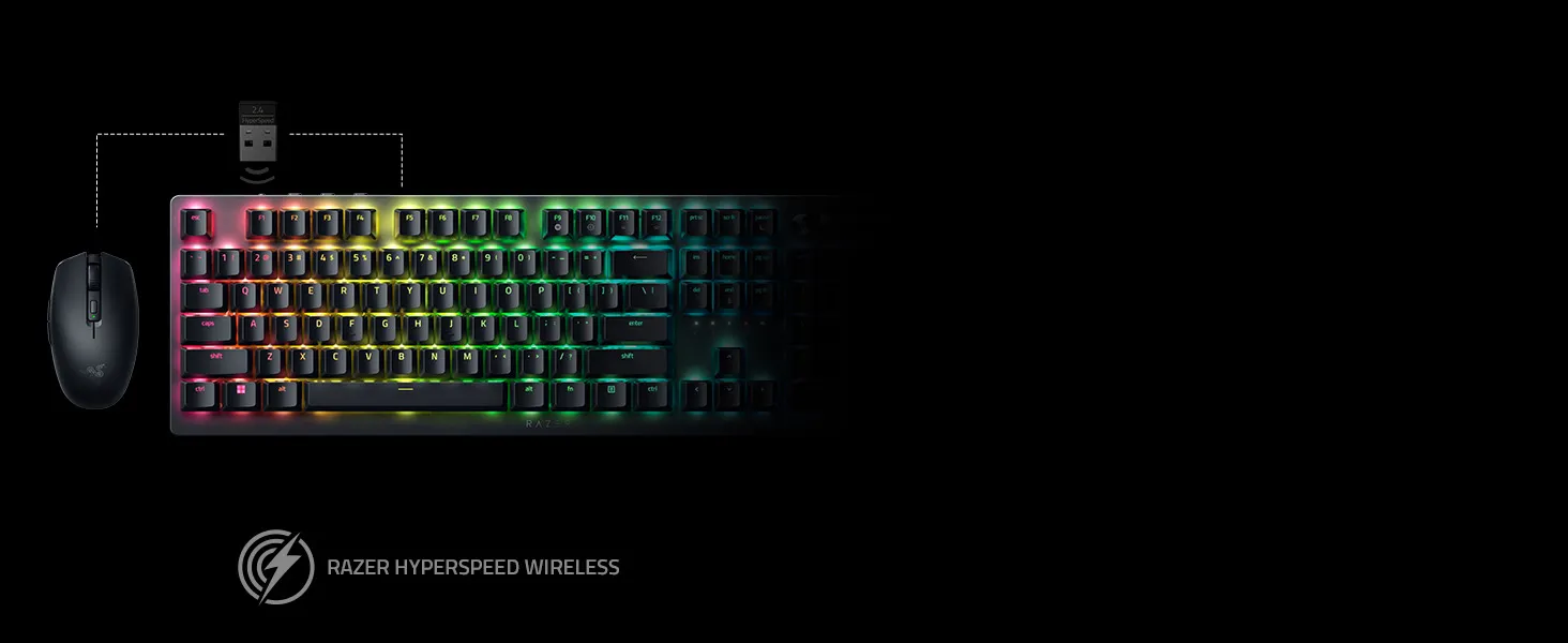 Razer DeathStalker V2 Pro Wireless Gaming Keyboard Low Profile Optical Purple Switches overview 2