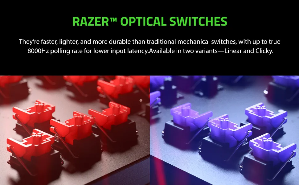 Razer Huntsman V2 Linear Optical Red Switch Mechanical Gaming Keyboard overview 1