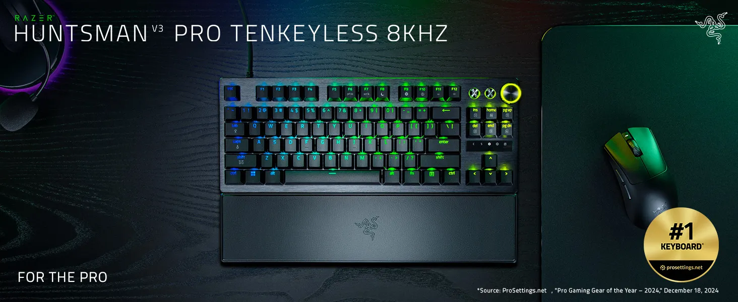 Razer Huntsman V3 Pro Tenkeyless 8KHz Analog Optical Esports Keyboard (Black) overview 1