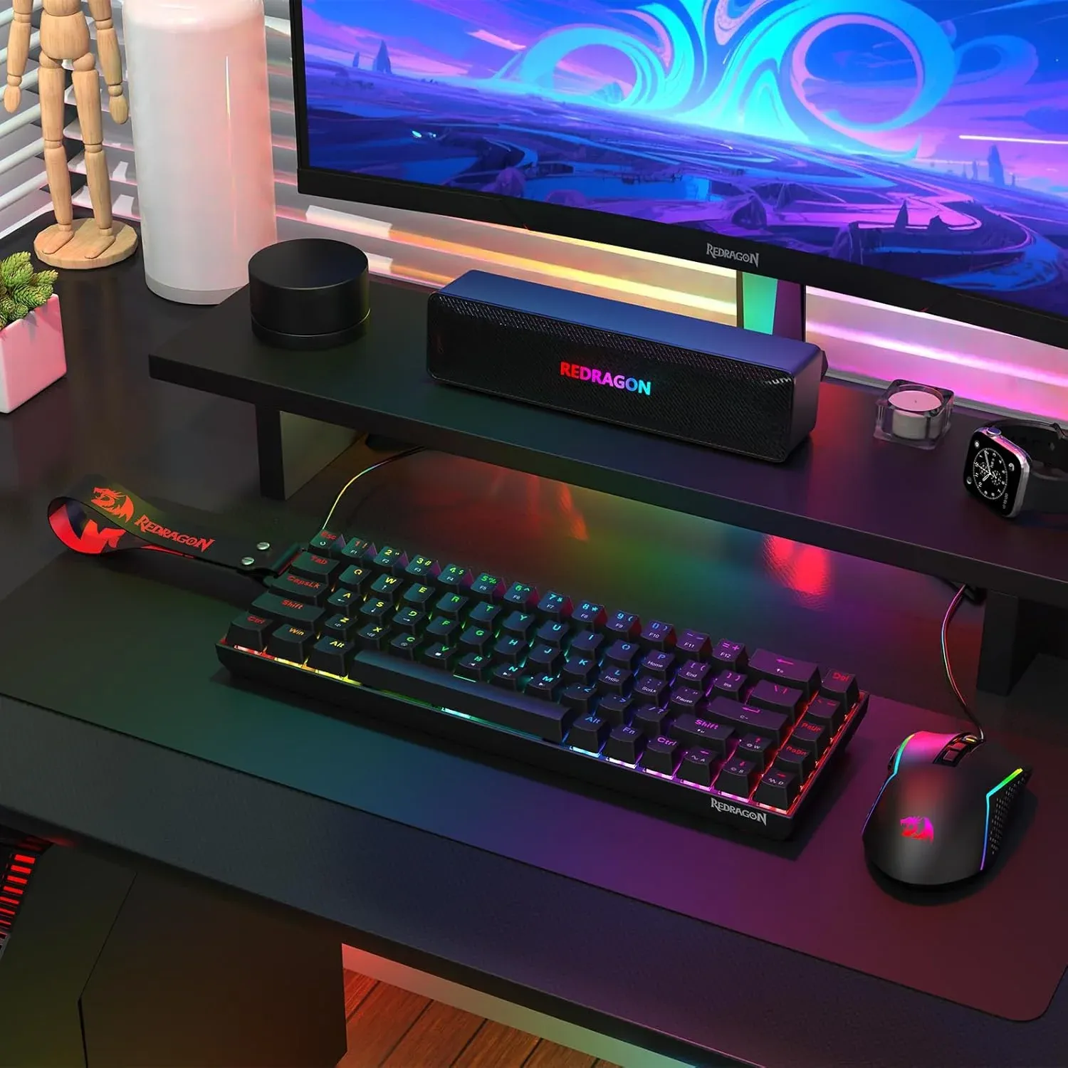 Redragon Castor Magnetic K631 68 Keys Wired Mechanical Keyboard with Strap (Magnetic Switch) overview 6