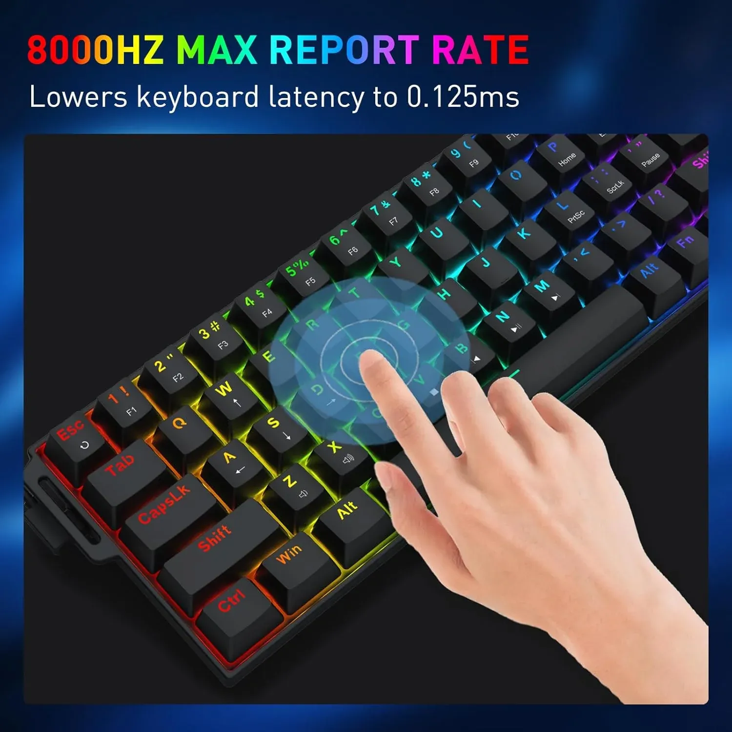 Redragon Castor Magnetic K631 68 Keys Wired Mechanical Keyboard with Strap (Magnetic Switch) overview 9