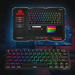 Redragon K530 Pro Draconic 60% Wireless RGB Mechanical Keyboard (Linear Red Switch, Black) overview 6