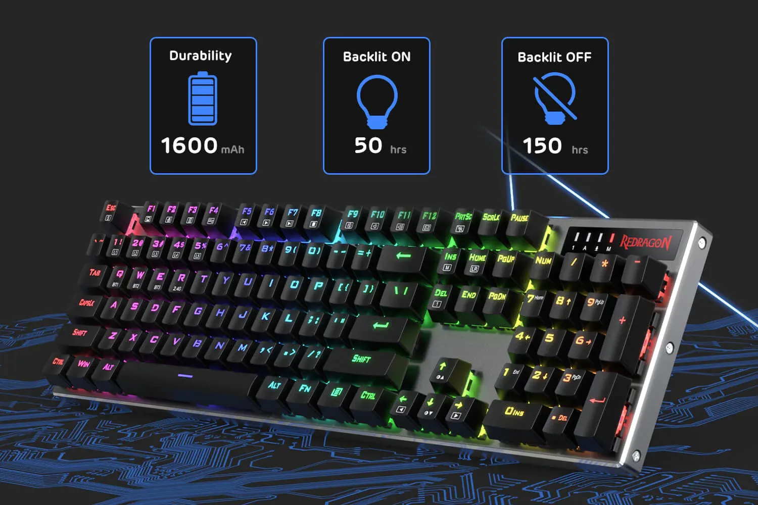 Redragon K556 Dharma Pro RGB Wired Gaming Mechanical Keyboard overview 8