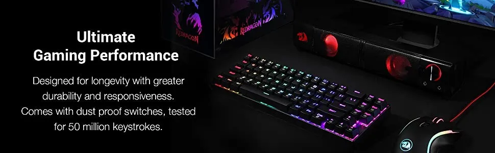 Redragon K599 Deimos Wireless Wired Mechanical Gaming Keyboard overview 5