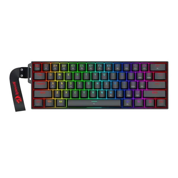 Redragon K617 FIZZ Magnetic Plus 60% Wired Mechanical Keyboard with Strap Black (Magnetic Switch)