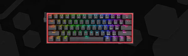 Redragon K617 Fizz 60% Wired RGB Black Mechanical Gaming Keyboard overview 1