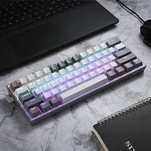 Redragon K617 Fizz- 60% WIRED MECHANICAL KEYBOARD WHITE AND GREY (RED SWITCHES) overview 4