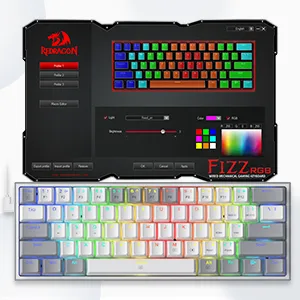 Redragon K617 Fizz- 60% WIRED MECHANICAL KEYBOARD WHITE AND GREY (RED SWITCHES) overview 6