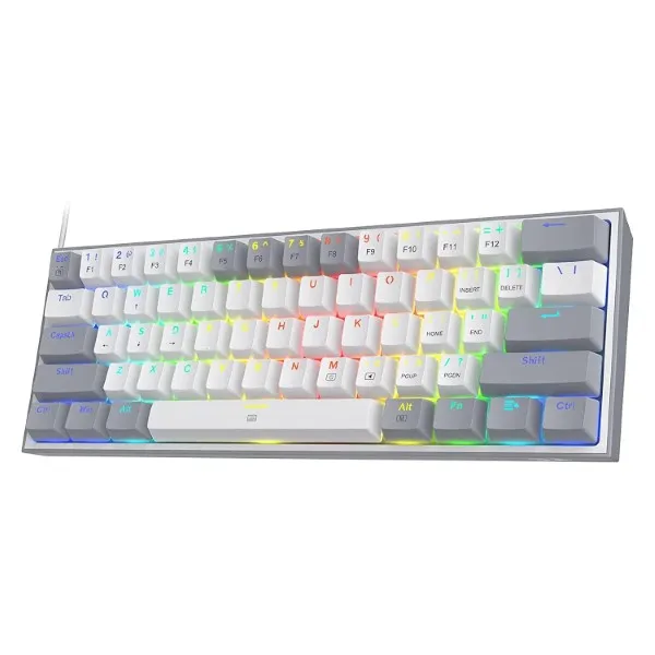 Redragon K617 Fizz- 60% WIRED MECHANICAL KEYBOARD WHITE AND GREY (RED SWITCHES)