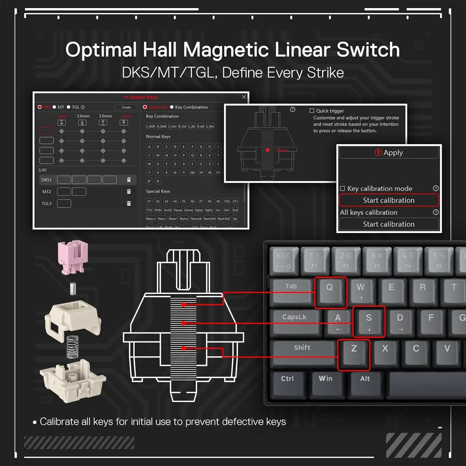 Redragon K617 Rapid Trigger Gaming Keyboard (Misty Grey) overview 5