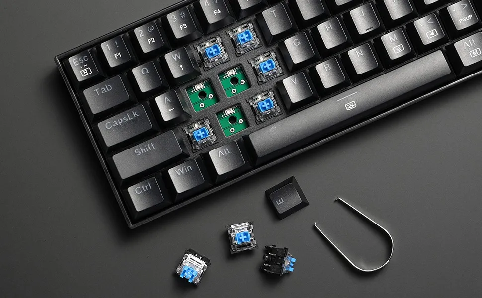 Redragon K630 Dragonborn 60% Wired Pink LED Brown Switch Gaming Keyboard Black overview 12