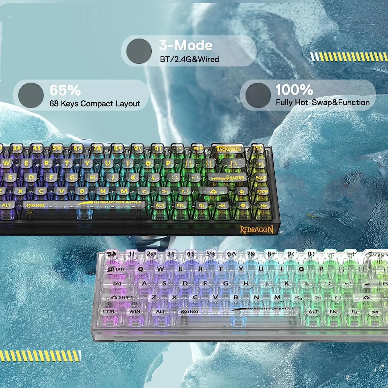 Redragon K631 Castor 65% Wired RGB Gaming Keyboard overview 2