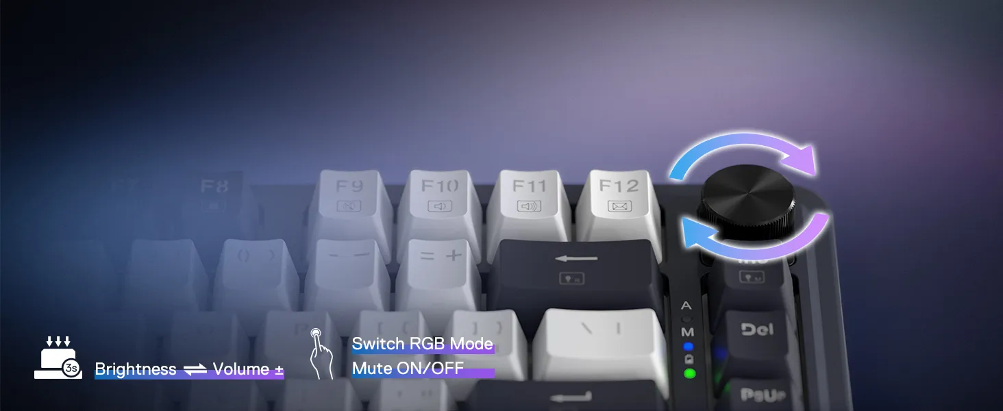 Redragon K673 PRO 75% Wireless Gasket RGB Gaming Keyboard (Abyssal Blue) overview 2