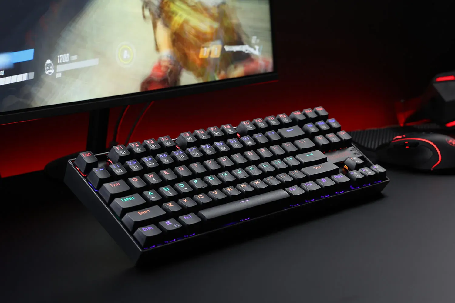 Redragon Kumara K552 Rainbow LED Backlit USB Mechanical Gaming Keyboard Black (Red Switch) overview 2