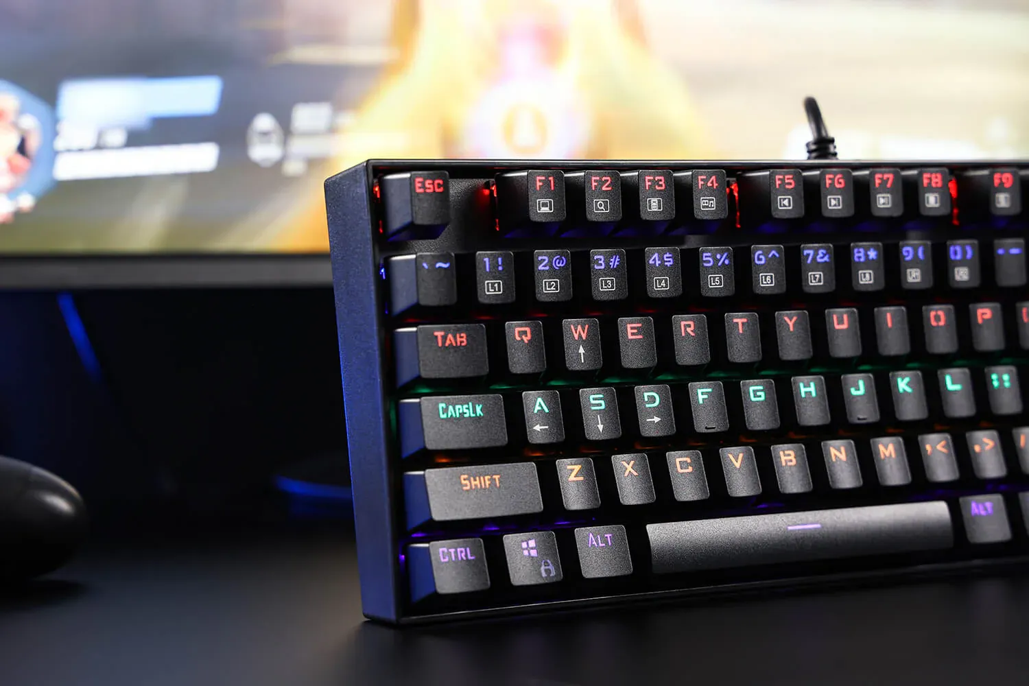 Redragon Kumara K552 Rainbow LED Backlit USB Mechanical Gaming Keyboard Black (Red Switch) overview 3
