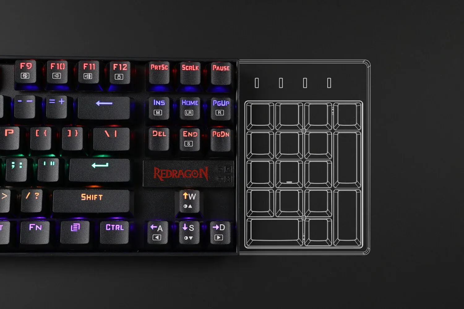Redragon Kumara K552-RGB LED Backlit USB Mechanical Gaming Keyboard Black (Blue Switch) overview 4