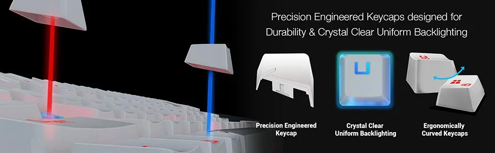 Redragon Kumara K552-RGB LED Backlit USB Mechanical Gaming Keyboard White (Blue Switch) overview 4