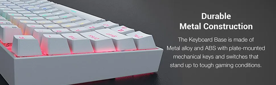 Redragon Kumara K552-RGB LED Backlit USB Mechanical Gaming Keyboard White (Blue Switch) overview 5