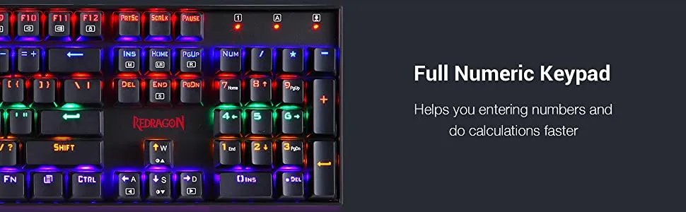 Redragon Mitra K551 RGB LED Backlit Wired Mechanical Gaming Keyboard overview 2