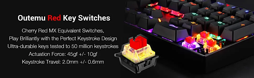 Redragon Mitra K551 RGB LED Backlit Wired Mechanical Gaming Keyboard overview 3