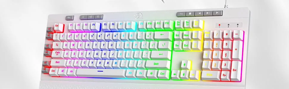 Redragon Shiva K512 White RGB Backlit Membrane Wired Gaming Keyboard overview 1
