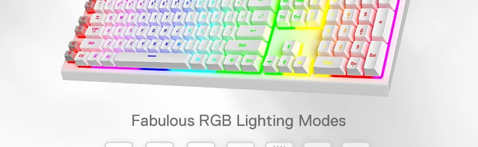 Redragon Shiva K512 White RGB Backlit Membrane Wired Gaming Keyboard overview 10