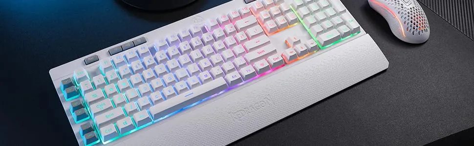 Redragon Shiva K512 White RGB Backlit Membrane Wired Gaming Keyboard overview 7