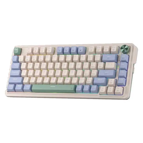 Redragon Ucal Pro K673 65% Wired+2.4Ghz+Bluetooth Mechanical Keyboard Vintage Blue (Linear Red Switch)