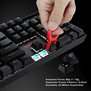Redragon Vara K551 Rainbow LED Backlit Wired Mechanical Gaming Keyboard (Red Switch) overview 3