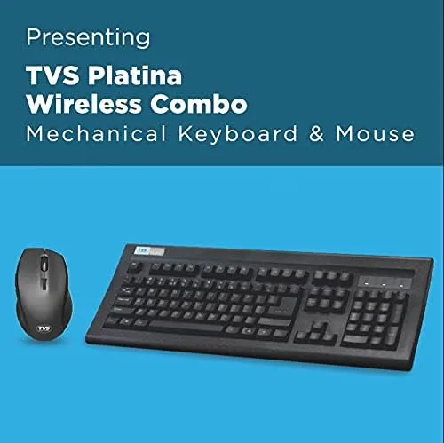 TVS ELECTRONICS Platina Wireless Mechanical Combo (Keyboard, Mouse) Strong Tilt Legs, Laser-Etched Key CapsLED Indicators Mouse Advanced Optical Tracking, Optical Tracking @ 1600 DPI, Built-in dongle overview 2