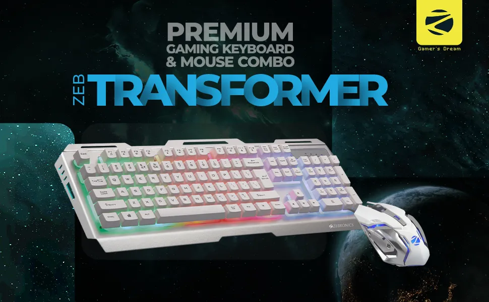 Zebronics Zeb-Transformer Gaming Keyboard and Mouse Combo (White) overview 1