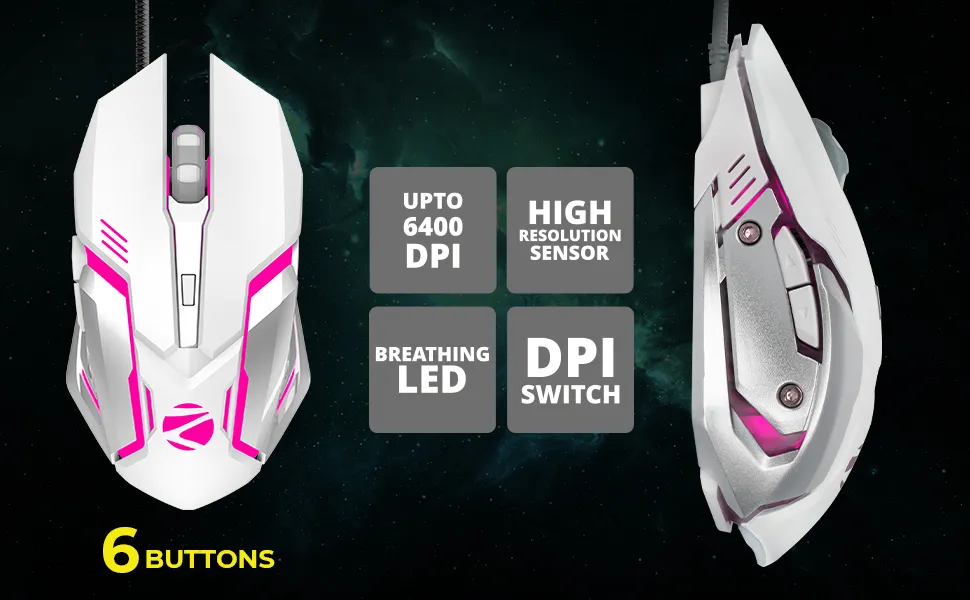 Zebronics Zeb-Transformer Gaming Keyboard and Mouse Combo (White) overview 3