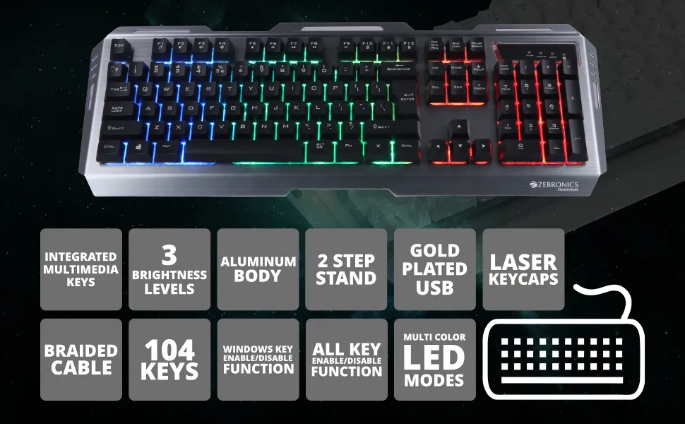 Zebronics Zeb-Transformer Gaming Keyboard and Mouse Combo (White) overview 4