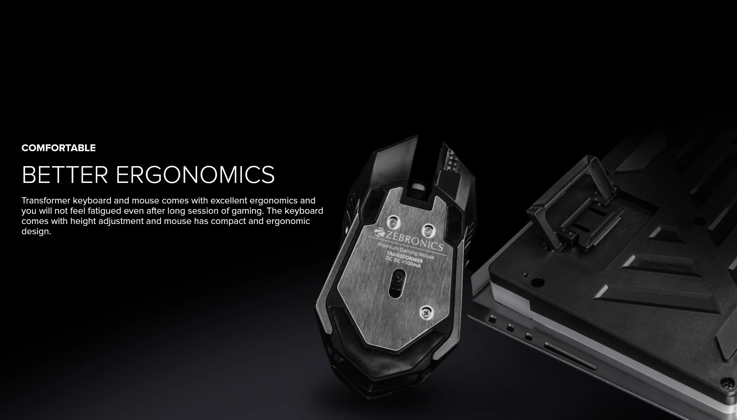 Zebronics Zeb-Transformer Pro Gaming Keyboard and Mouse Combo (Black) overview 4