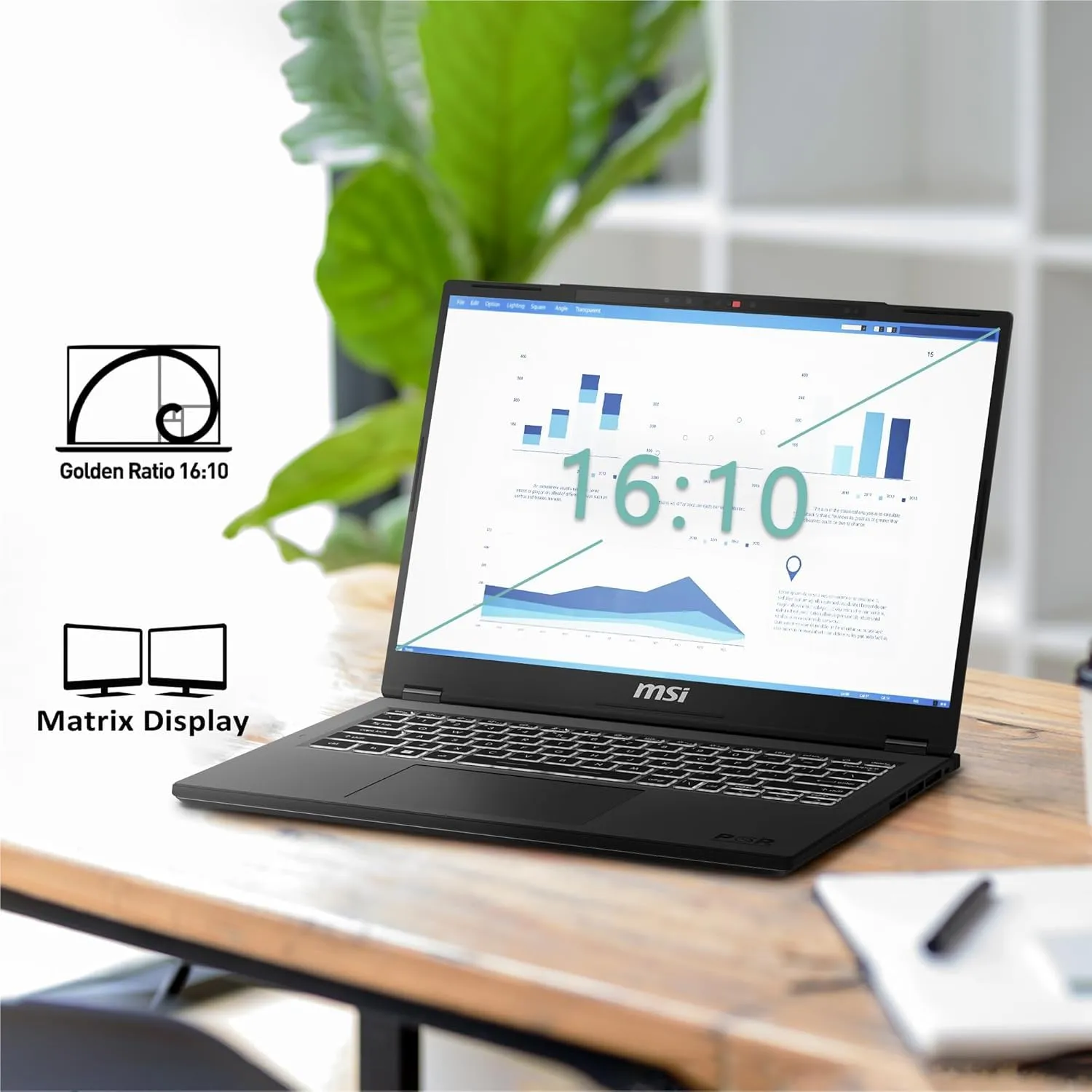 MSI MODERN 14 H D13MG-406XIN [CI5-13420H/16GB/512GB SSD/DOS/14.0"/INTEGRATED GRAPHICS/1 YEAR(S)/NO BAG/BLACK] overview 1