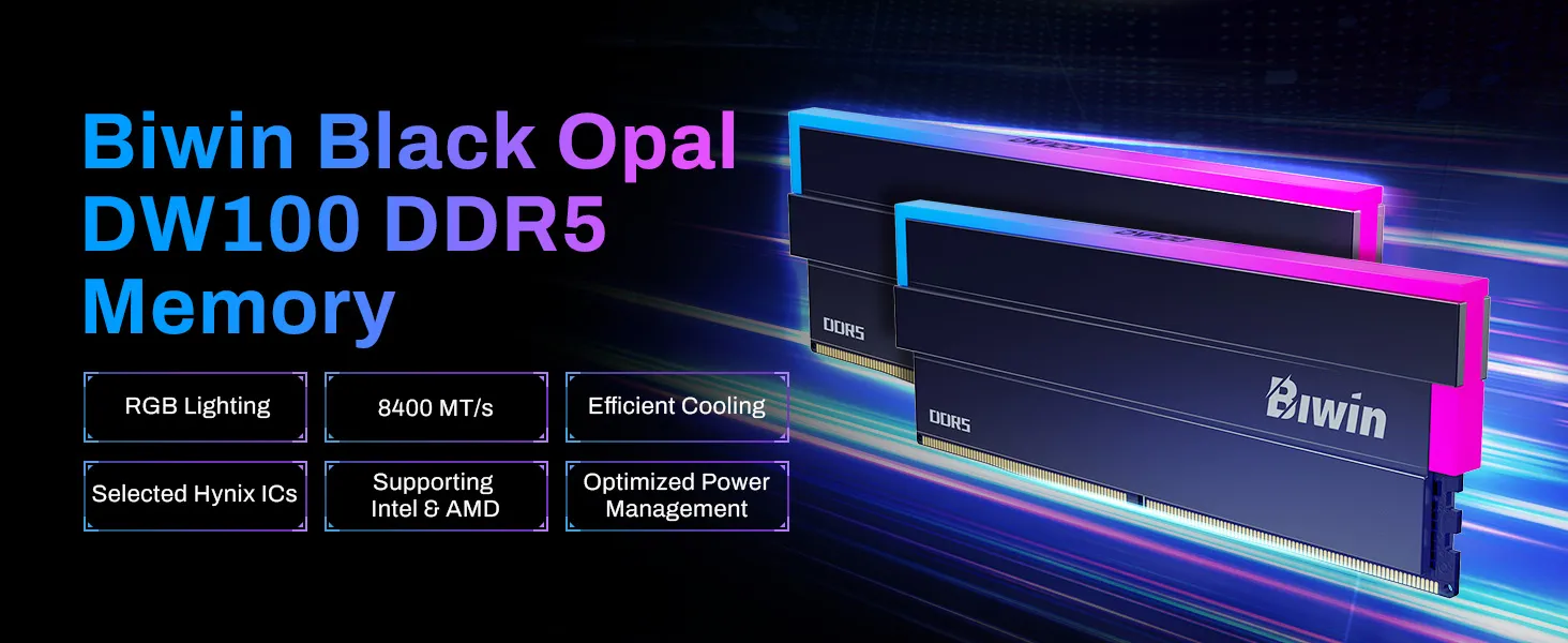 Biwin White Opal DW100 DDR5 RGB RAM 64GB (32GBx2) 6000MHz CL30 overview 1