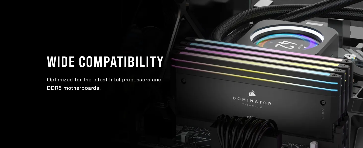 CORSAIR Dominator Titanium RGB 96GB (2x48GB) DDR5 6600MHz CL32 RAM (Black) overview 5