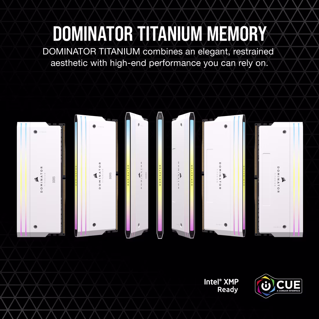 CORSAIR Dominator Titanium RGB DDR5 64GB (2x32GB) 6000MHz Memory (White) overview 1