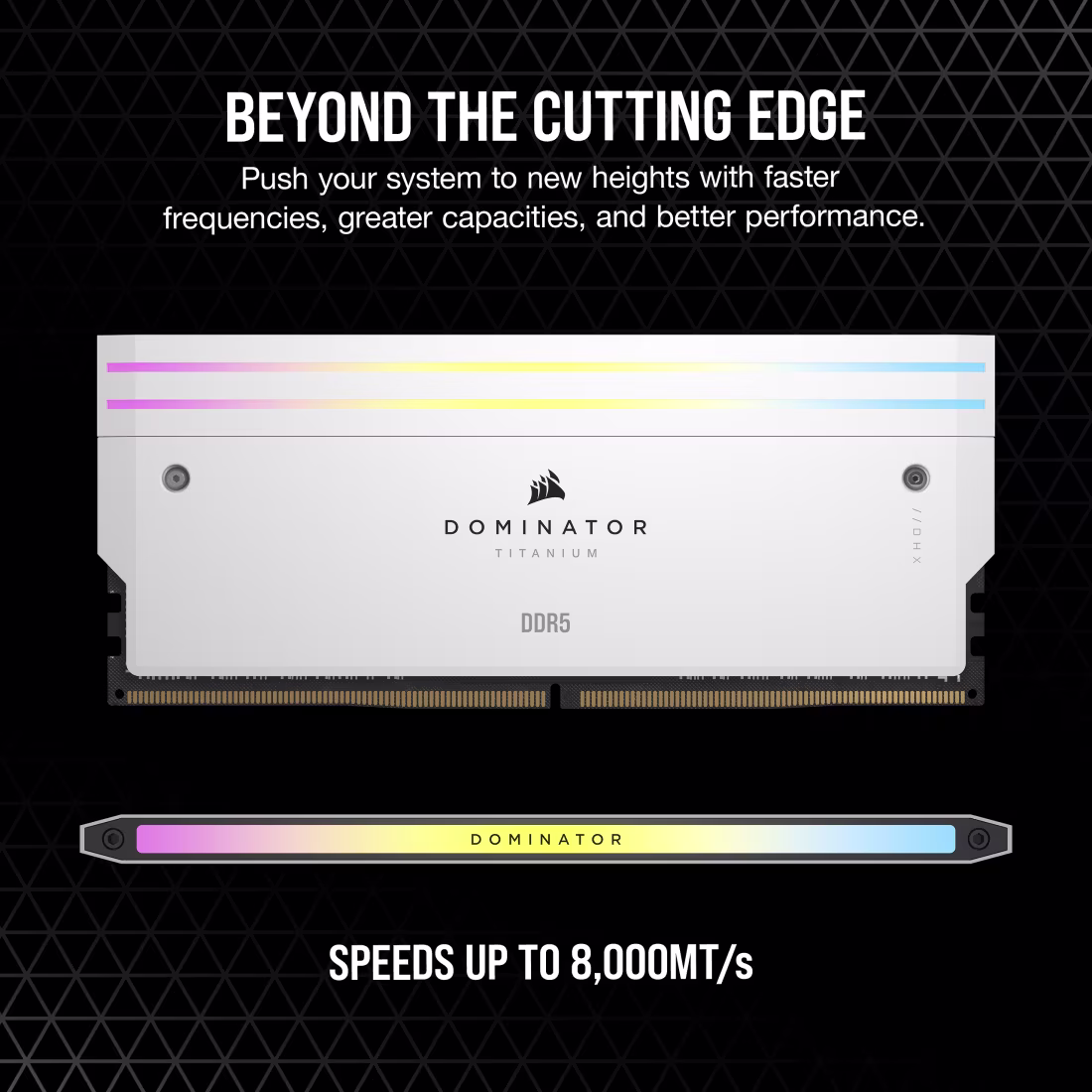 CORSAIR Dominator Titanium RGB DDR5 64GB (2x32GB) 6000MHz Memory (White) overview 2