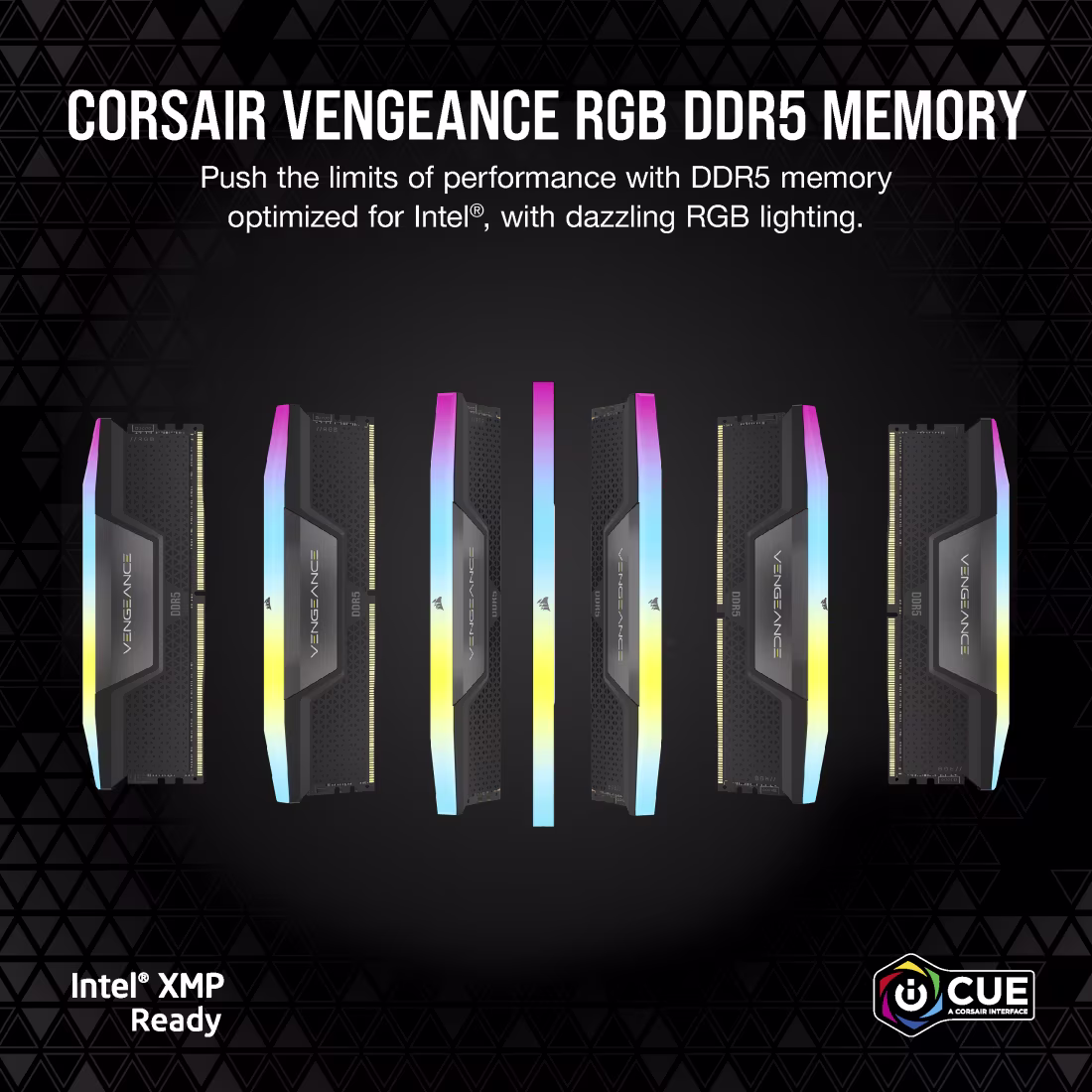 CORSAIR VENGEANCE RGB DDR5 RAM 128GB (2x64GB) 6000MHz 1.35V Intel XMP 3.0 Computer Memory – Black overview 1